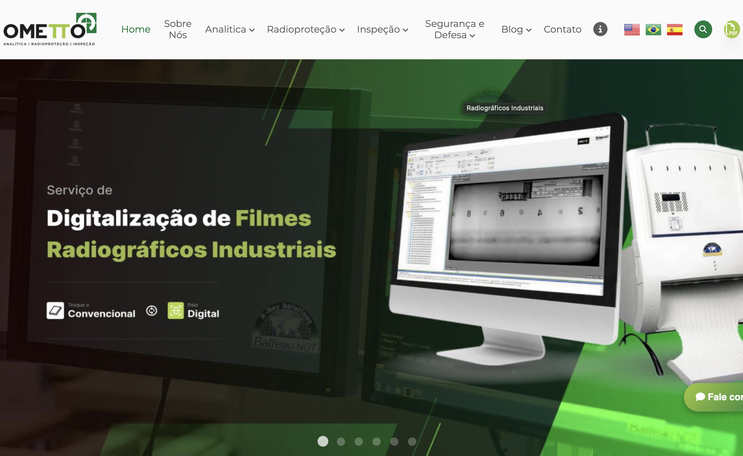 Site institucional da Ometto Equipamentos